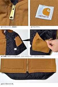 Carhartt ダークブラウン ベスト Lサイズ Carhartt カーハート ベストメンズ V01 ダックベスト USサイズ
